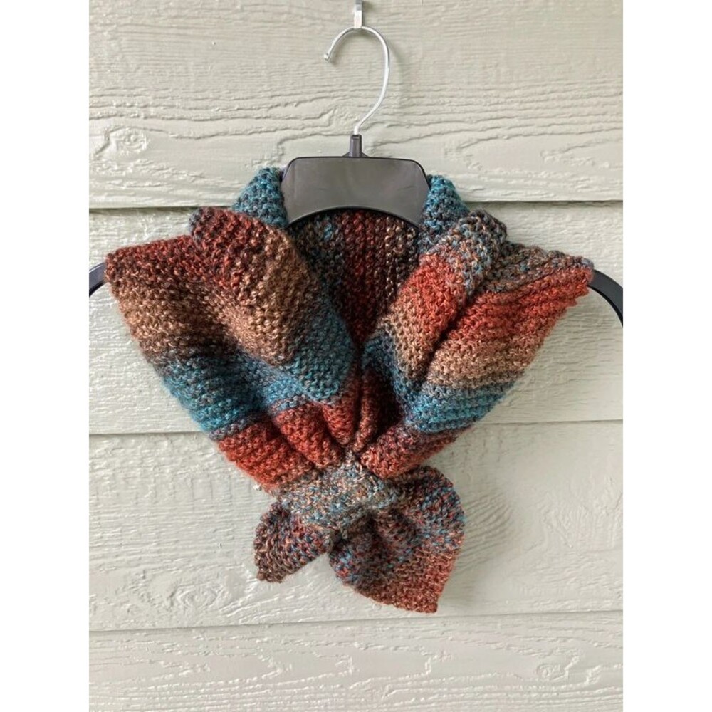 Handmade Knit Scarf Fall Colors - Picture 2 of 2